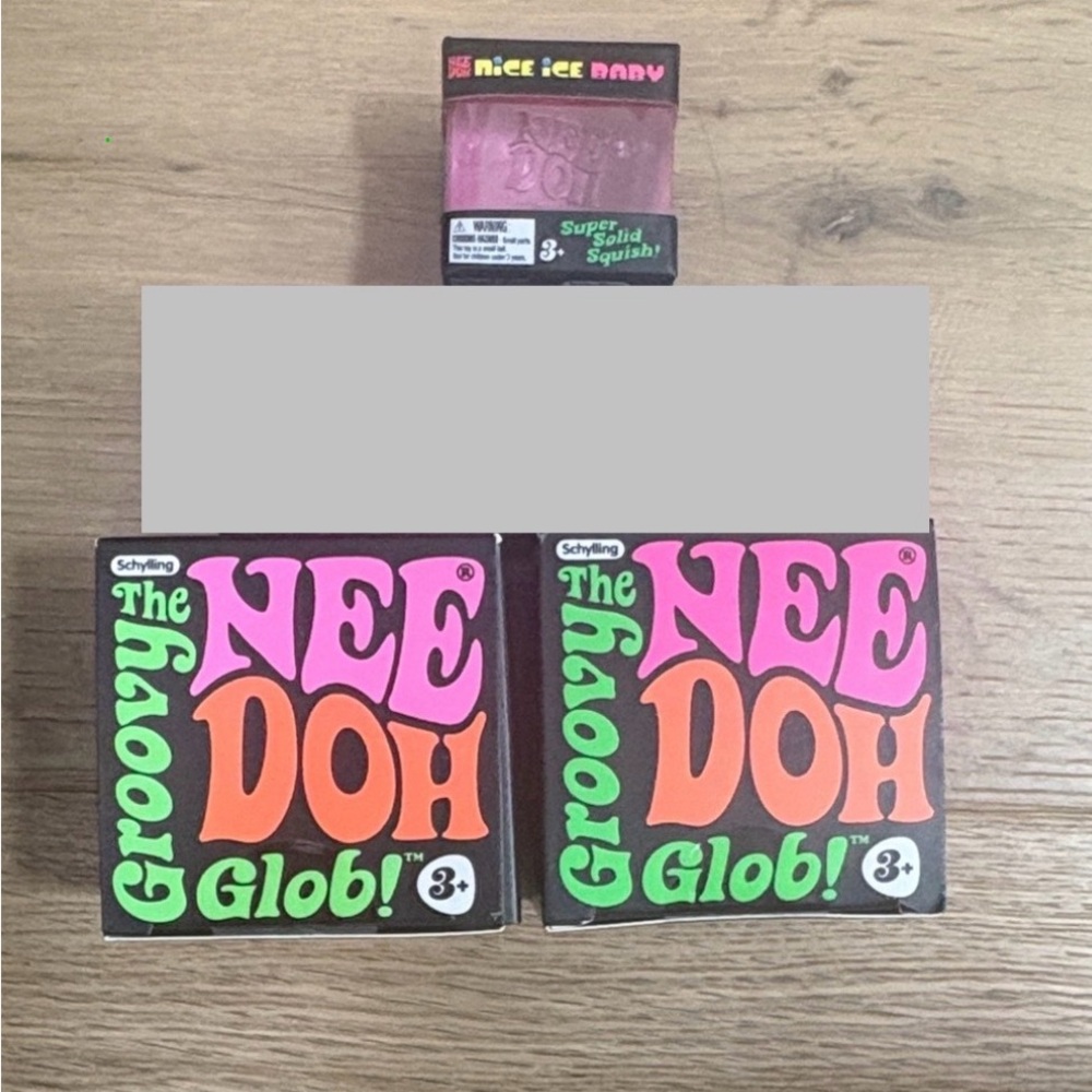 Schylling Nice ice & 2 Nee Doh Glob Kids Sensory squish. I also will add squish